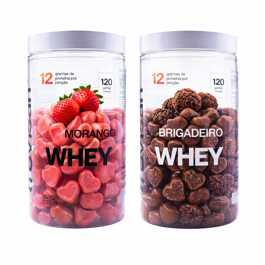Whey Protein Concentrado Sabor Morango + Whey Protein Concentrado Sabor Brigadeiro