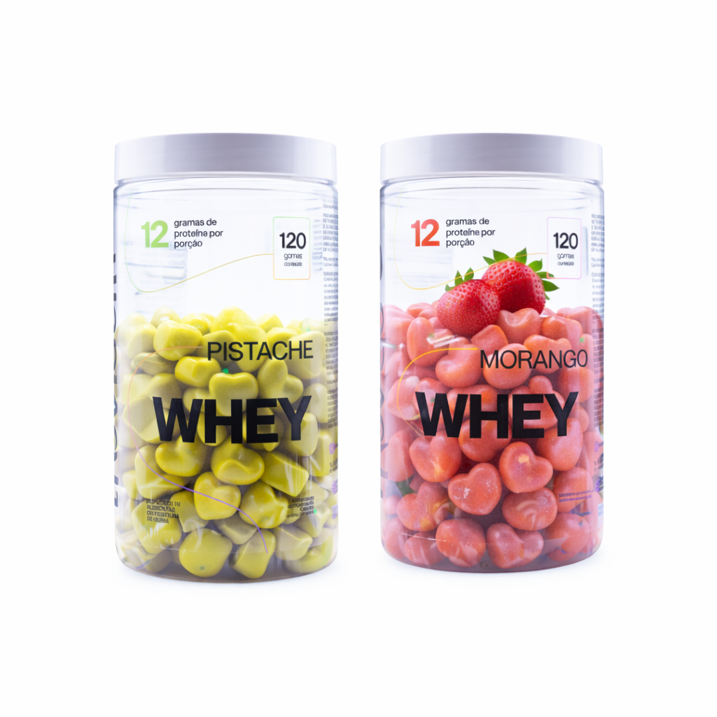 Whey Protein Concentrado Sabor Morango + Whey Protein Concentrado Pistache